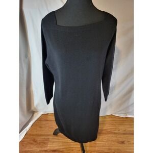 Magaschoni 100% Cashmere Size Large Sweater Dress Black